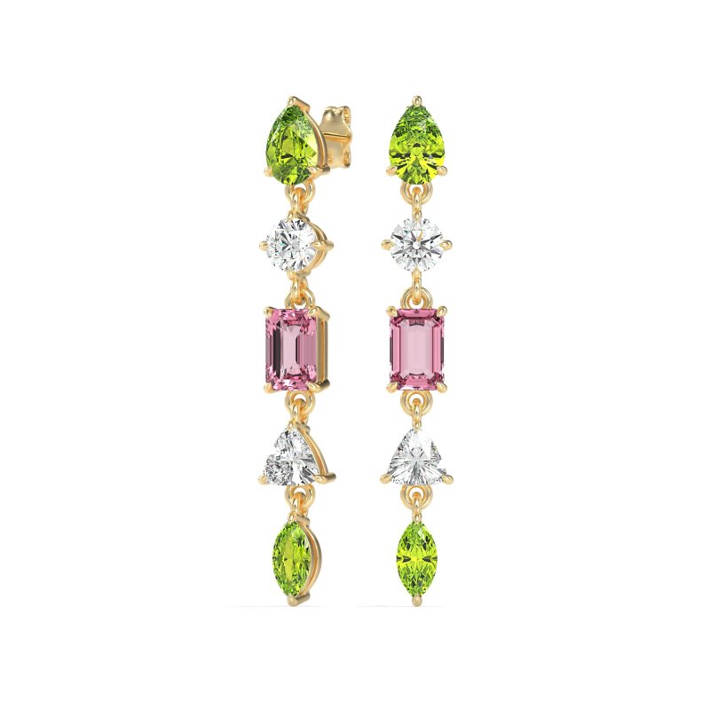 Multi-Shape Dangling Earrings