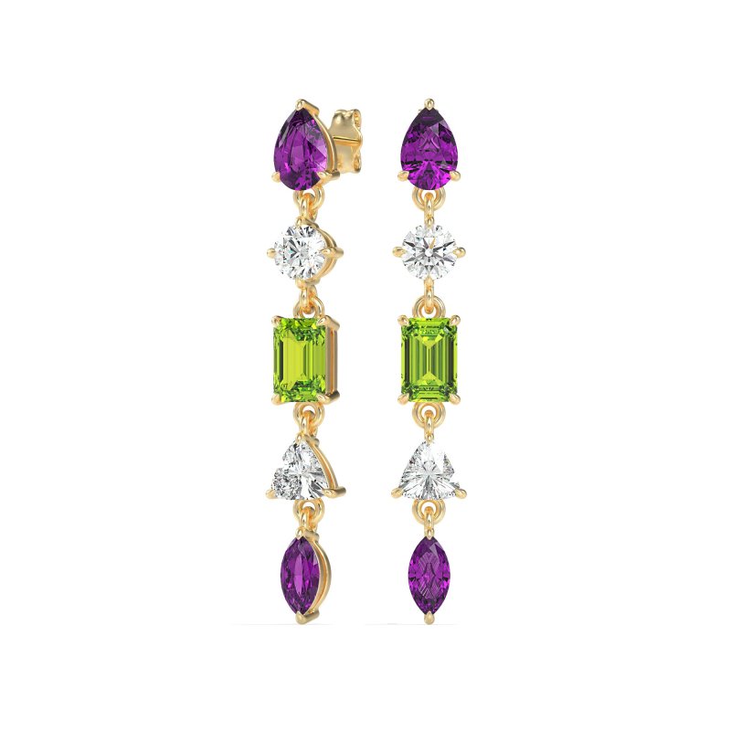 Multi-Shape Dangling Earrings