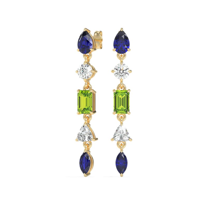 Multi-Shape Dangling Earrings