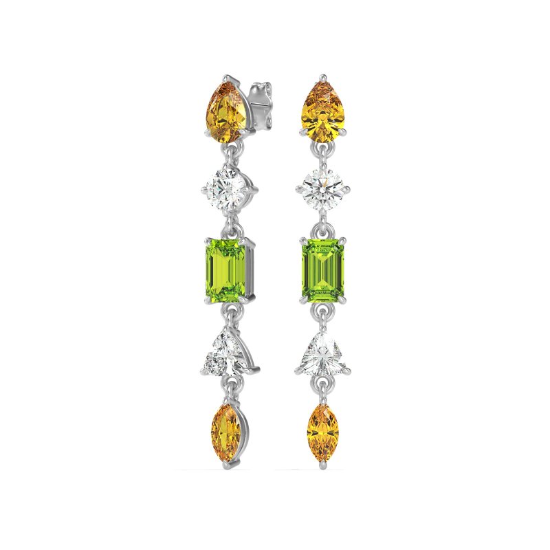 Multi-Shape Dangling Earrings