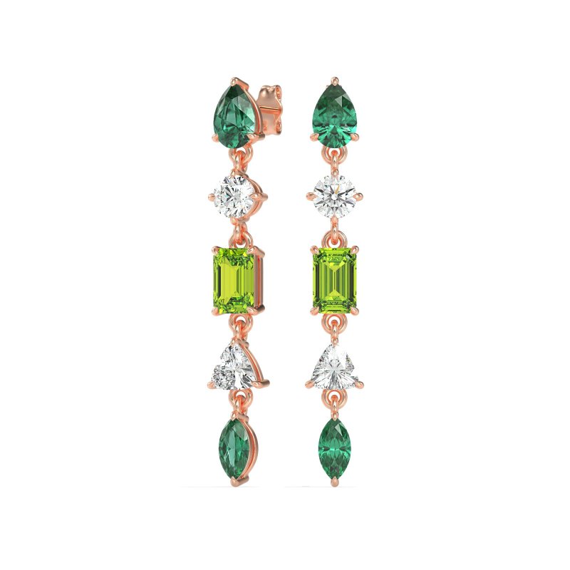 Multi-Shape Dangling Earrings
