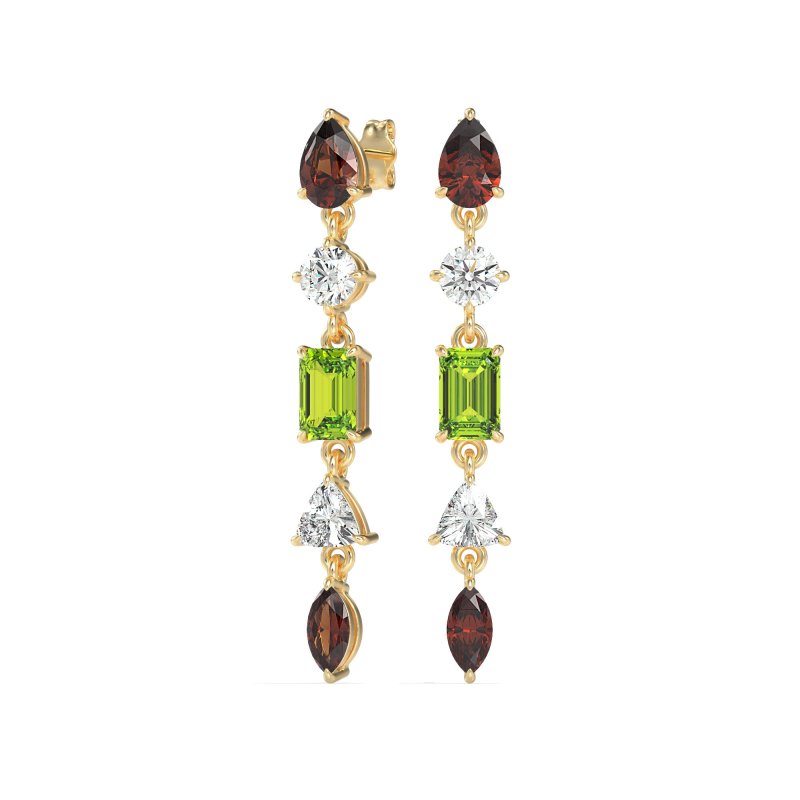 Multi-Shape Dangling Earrings