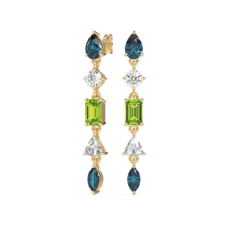 Multi-Shape Dangling Earrings