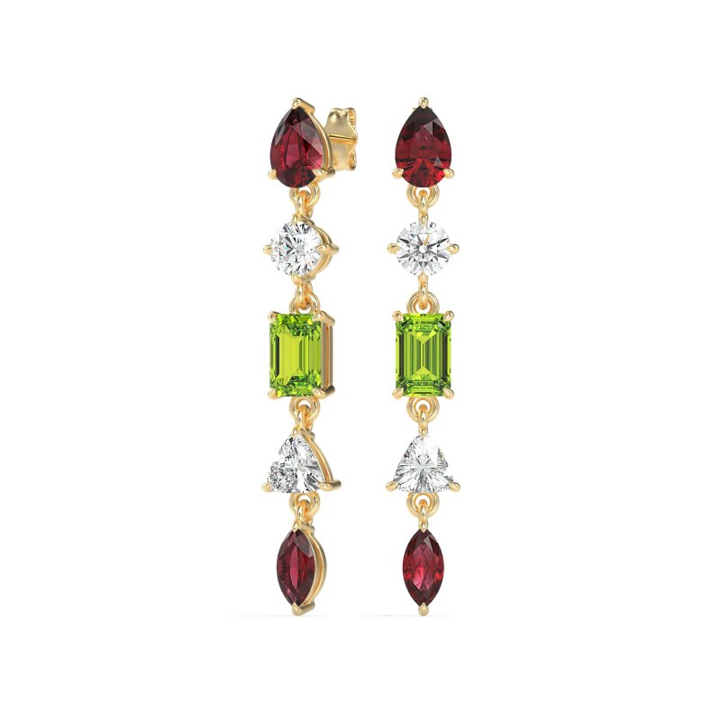 Multi-Shape Dangling Earrings