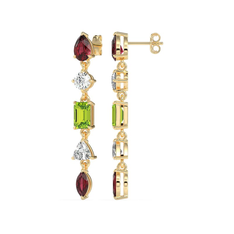 Multi-Shape Dangling Earrings