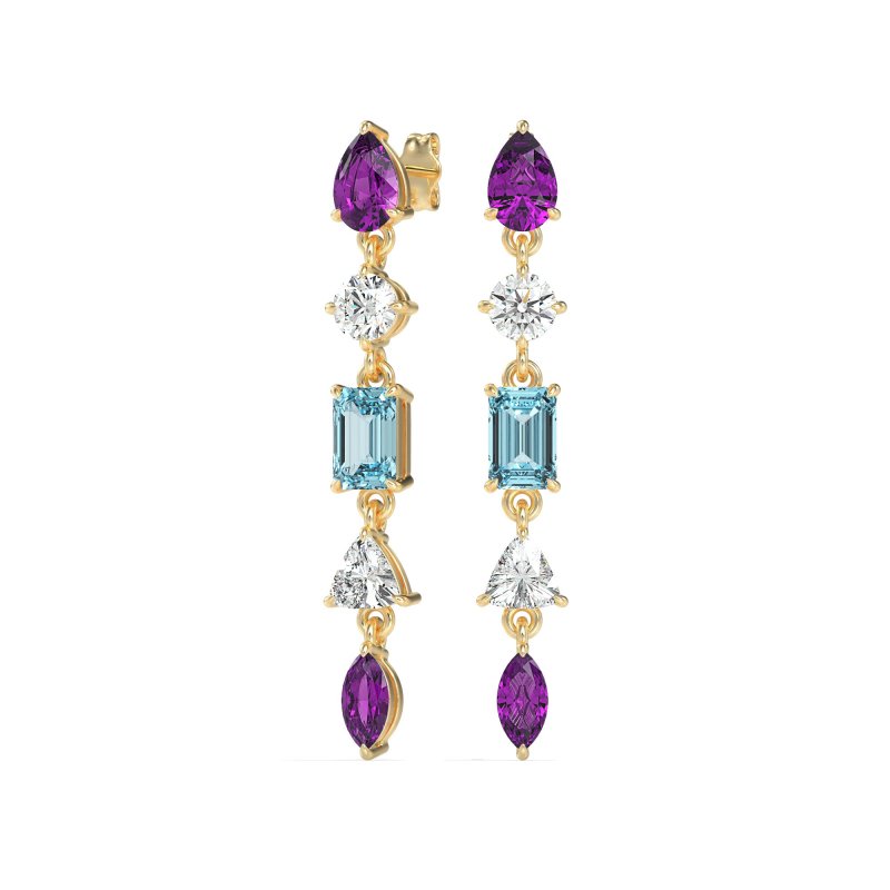 Multi-Shape Dangling Earrings