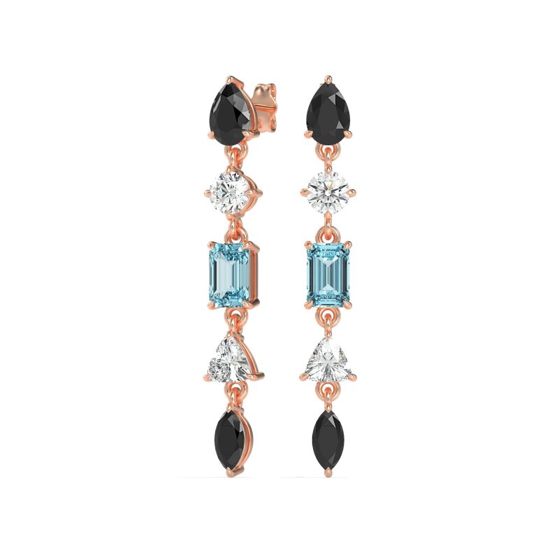 Multi-Shape Dangling Earrings