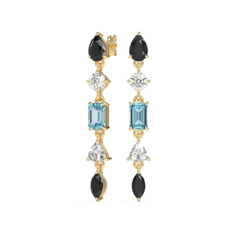 Multi-Shape Dangling Earrings