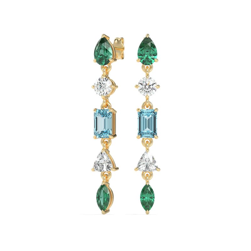 Multi-Shape Dangling Earrings