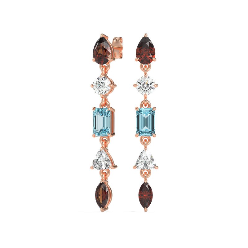 Multi-Shape Dangling Earrings