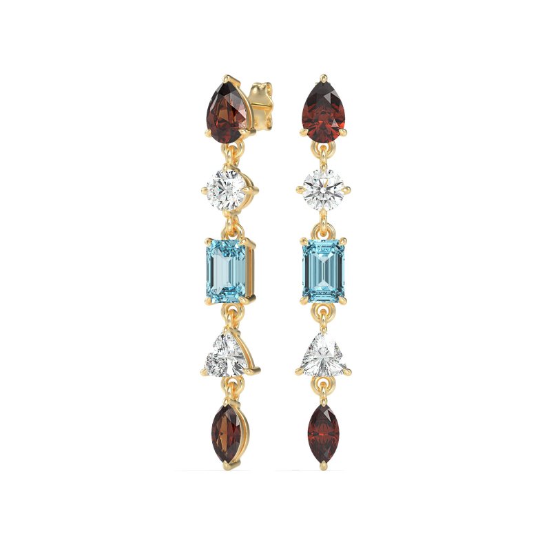 Multi-Shape Dangling Earrings