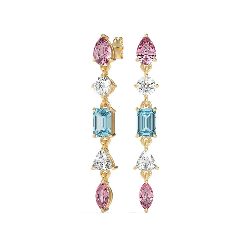 Multi-Shape Dangling Earrings