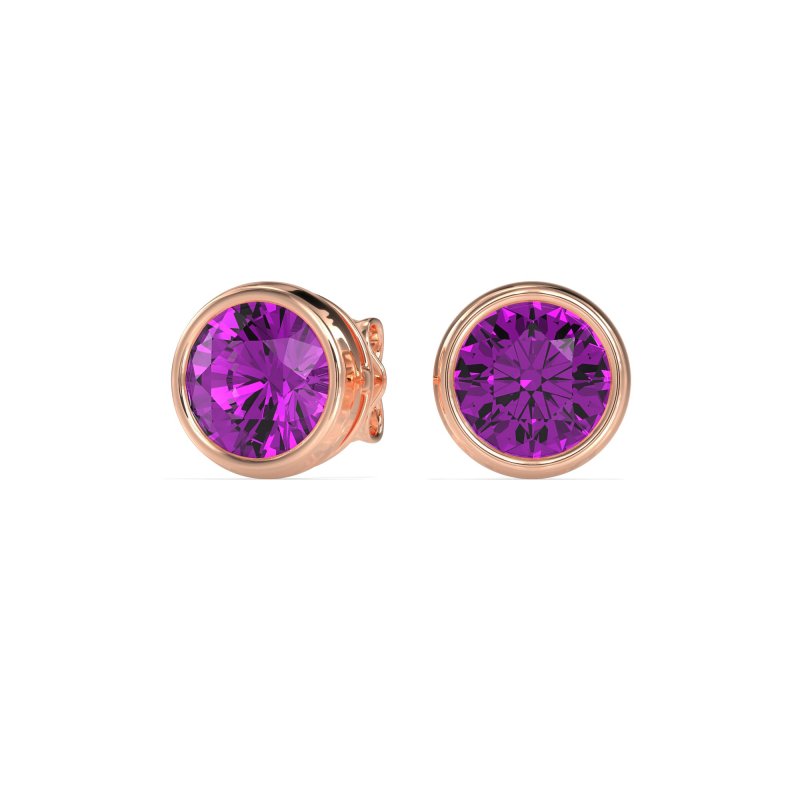 7mm Bezel Round Stud Earrings