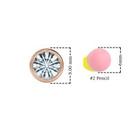 7mm Bezel Round Stud Earrings