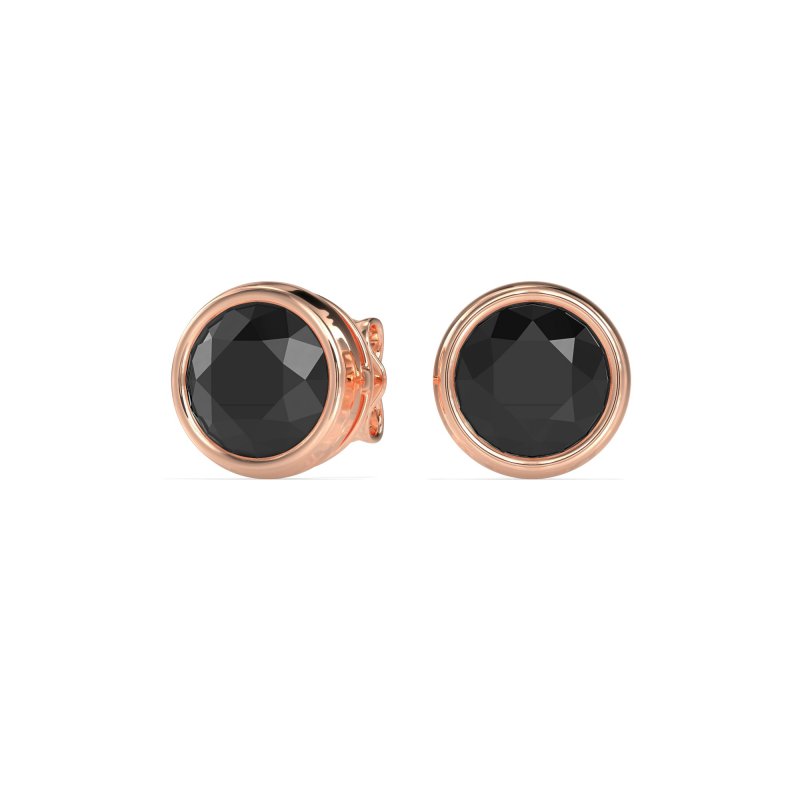 7mm Bezel Round Stud Earrings