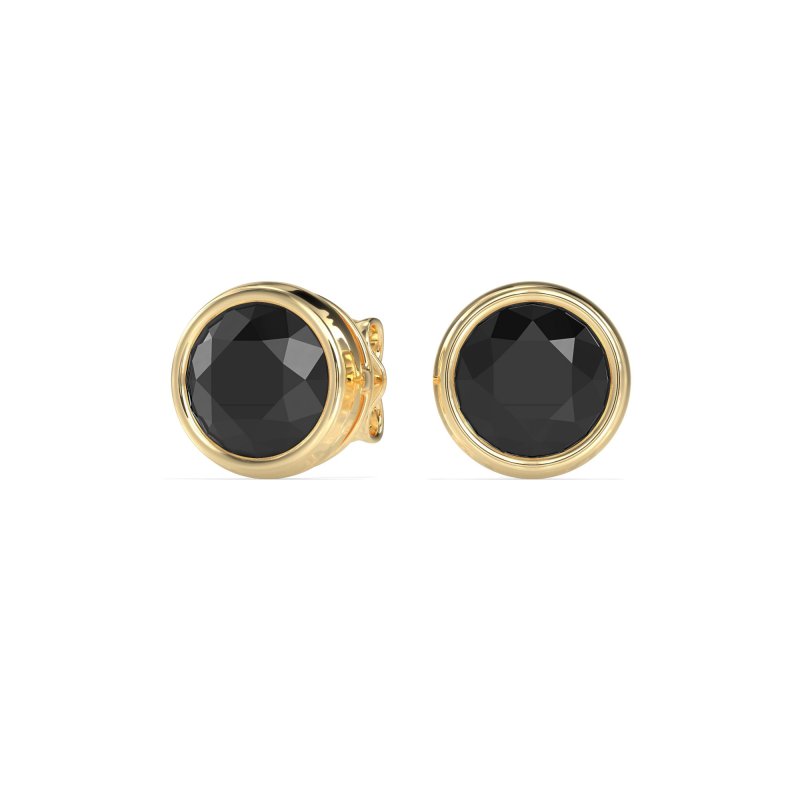 7mm Bezel Round Stud Earrings