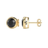 7mm Bezel Round Stud Earrings