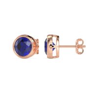 7mm Bezel Round Stud Earrings