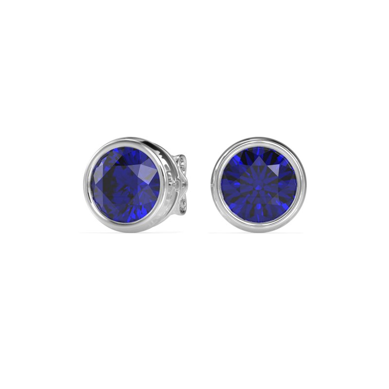 7mm Bezel Round Stud Earrings