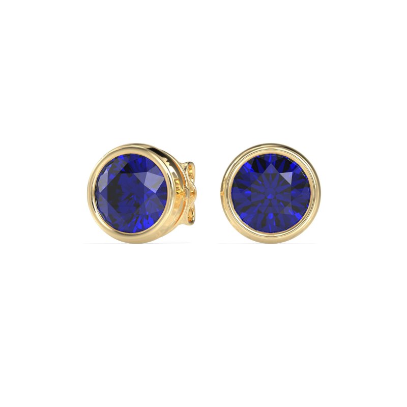 7mm Bezel Round Stud Earrings