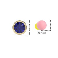 7mm Bezel Round Stud Earrings