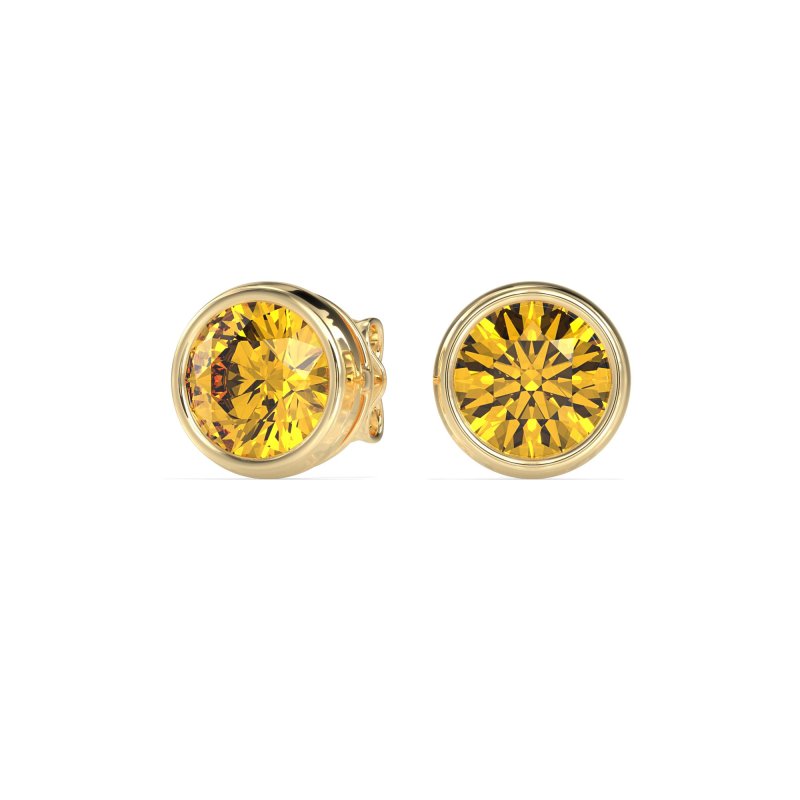 7mm Bezel Round Stud Earrings