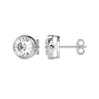 7mm Bezel Round Stud Earrings