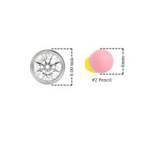 7mm Bezel Round Stud Earrings