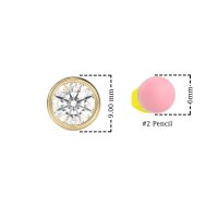 7mm Bezel Round Stud Earrings