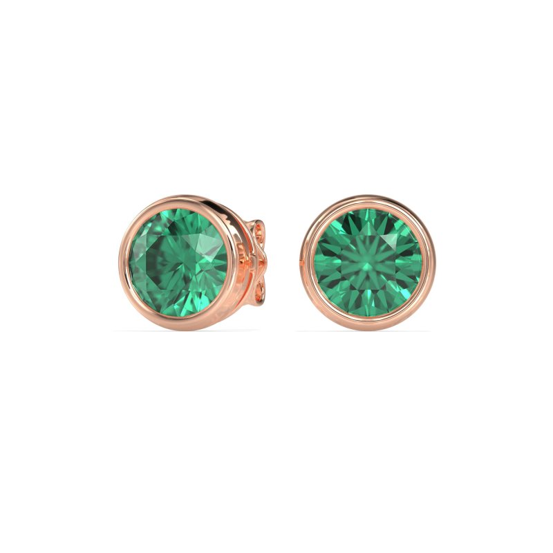 7mm Bezel Round Stud Earrings