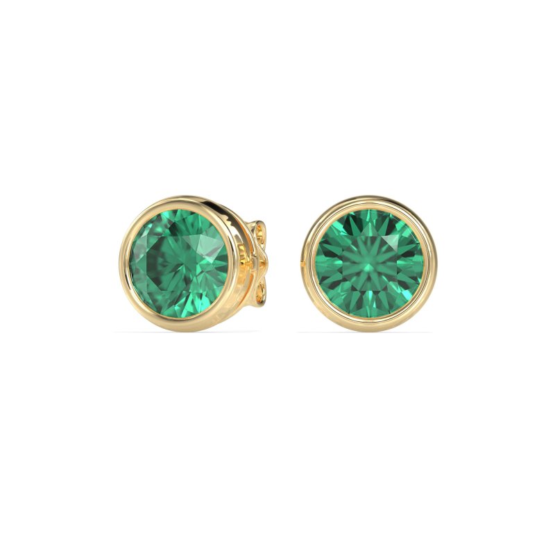 7mm Bezel Round Stud Earrings