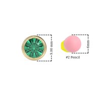 7mm Bezel Round Stud Earrings