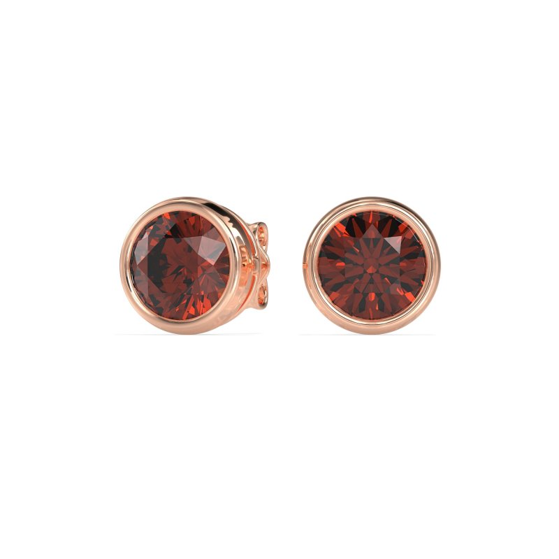 7mm Bezel Round Stud Earrings