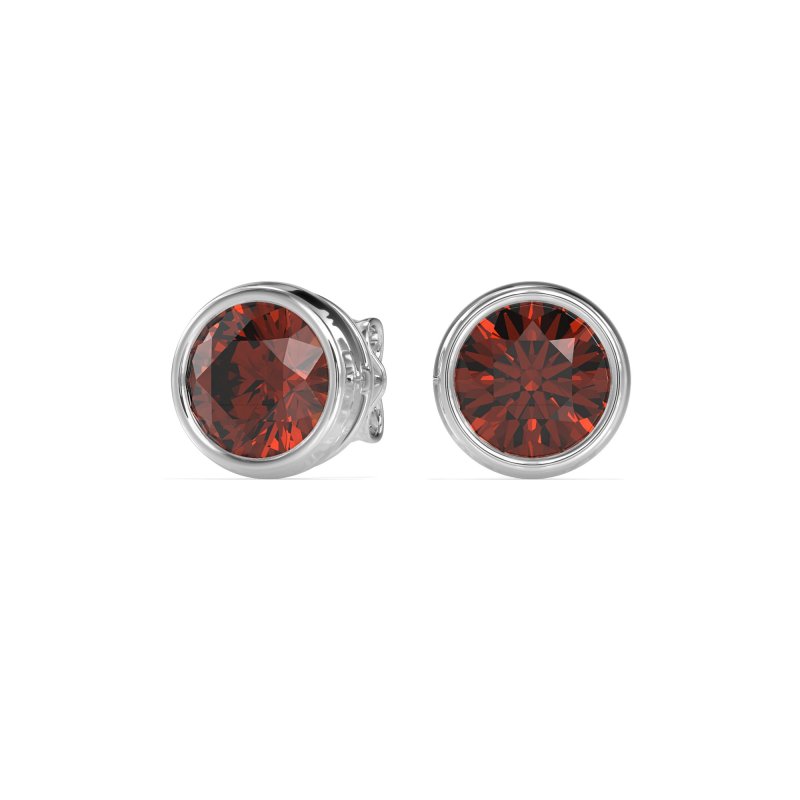 7mm Bezel Round Stud Earrings