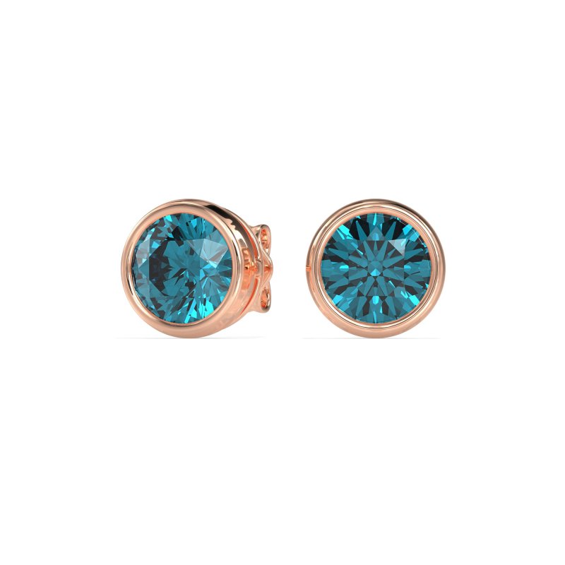 7mm Bezel Round Stud Earrings