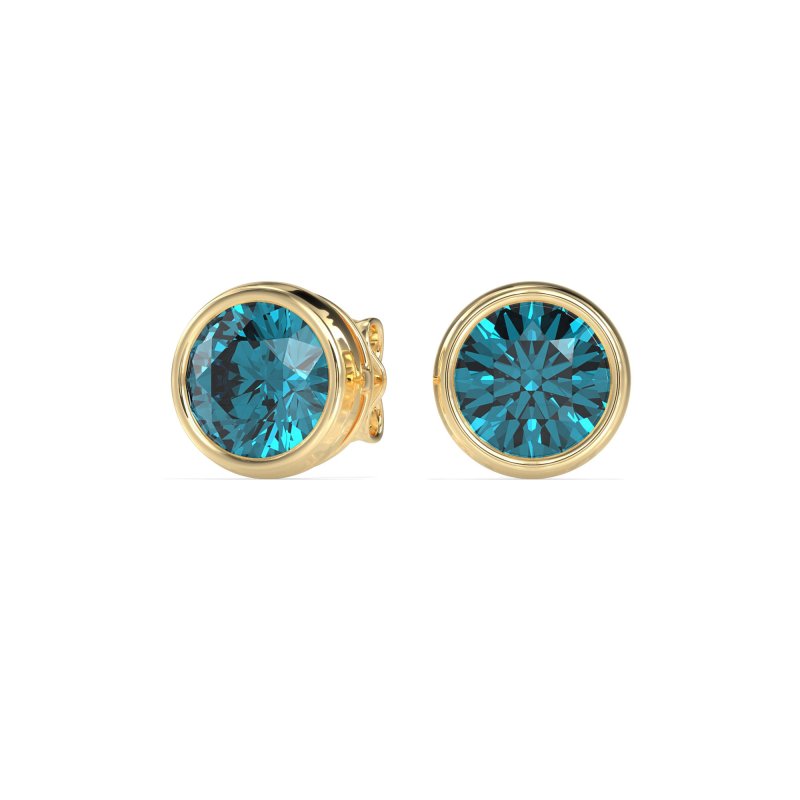 7mm Bezel Round Stud Earrings