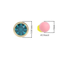 7mm Bezel Round Stud Earrings