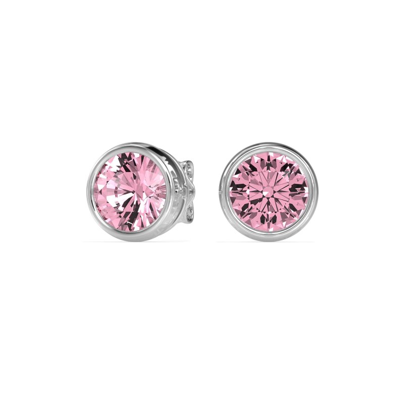 7mm Bezel Round Stud Earrings