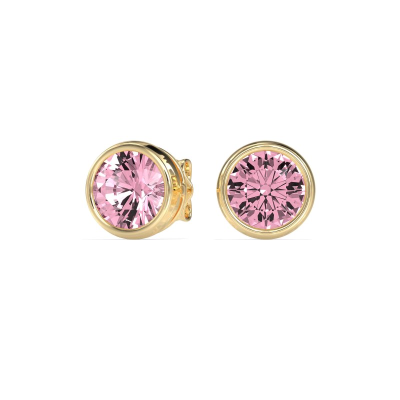 7mm Bezel Round Stud Earrings