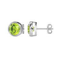 7mm Bezel Round Stud Earrings
