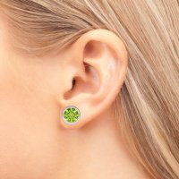 7mm Bezel Round Stud Earrings