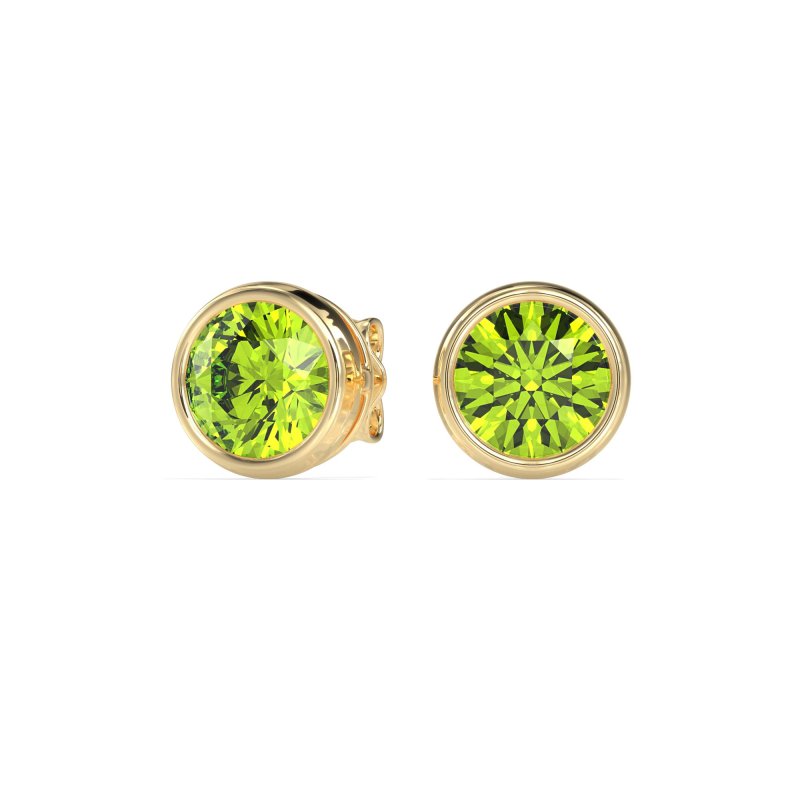 7mm Bezel Round Stud Earrings