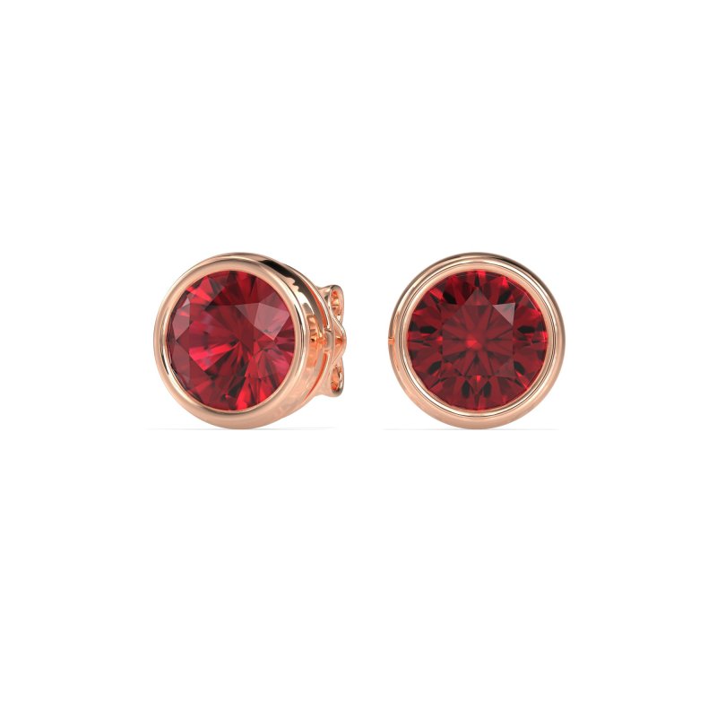 7mm Bezel Round Stud Earrings