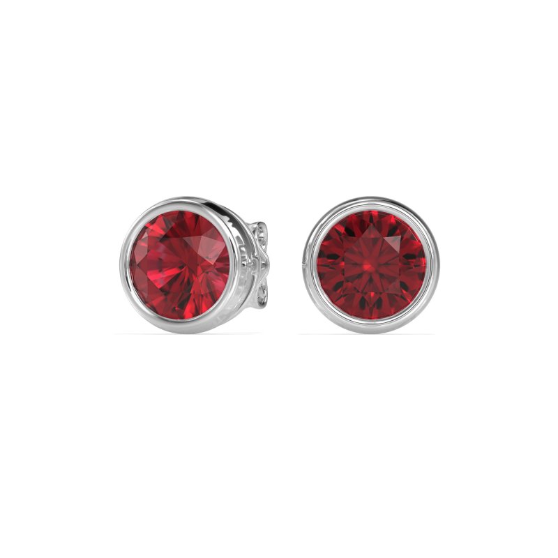 7mm Bezel Round Stud Earrings