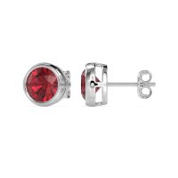 7mm Bezel Round Stud Earrings