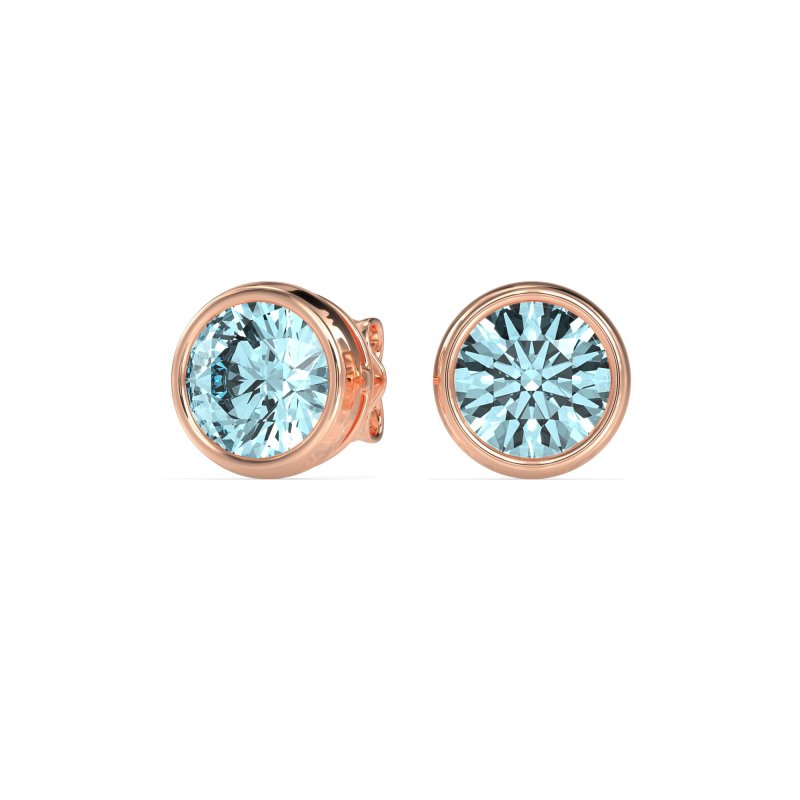 7mm Bezel Round Stud Earrings