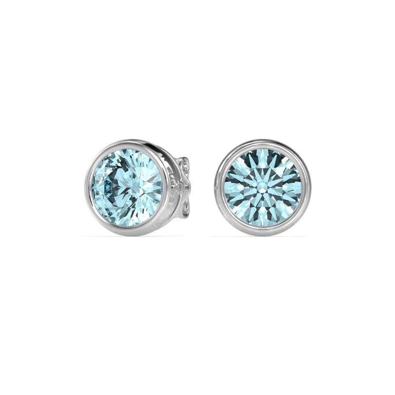 7mm Bezel Round Stud Earrings
