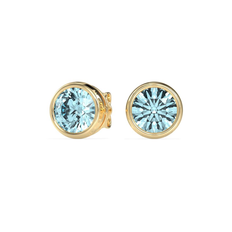 7mm Bezel Round Stud Earrings