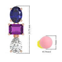 Oval, Emerald & Pear Dangling Earrings