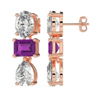 Oval, Emerald & Pear Dangling Earrings